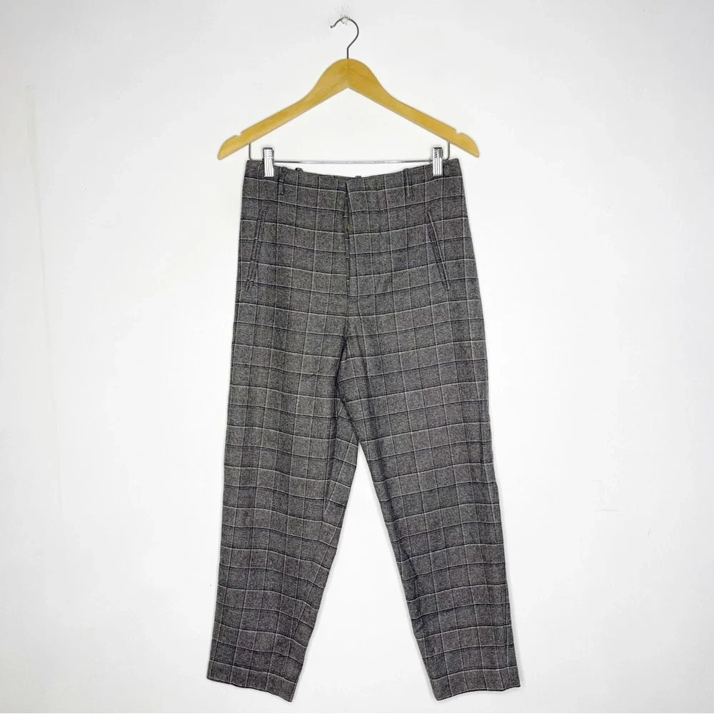 Sumo Women’s Plaid Wool Taper Trouser Pants Size Small